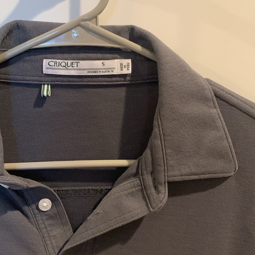Criquet Long Sleeve Player's Polo Shirt, Size S, Grey - Picture 4 of 6